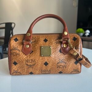 MCM Visetos Cognac Mini Nano Bag
